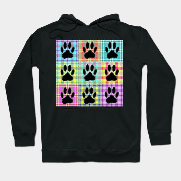 Dog Paw Pattern Quilt Print Hoodie by Braznyc